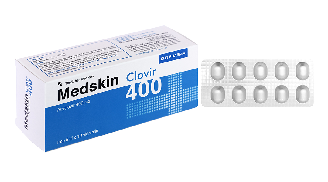 Medskin Clovir 400 thuốc ngừa virus (6 vỉ x 10 viên)