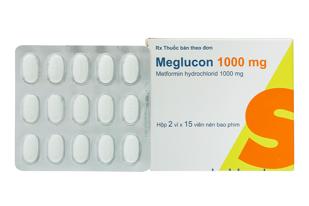 Meglucon 1000mg trị đái tháo đường (2 vỉ x 15 viên)