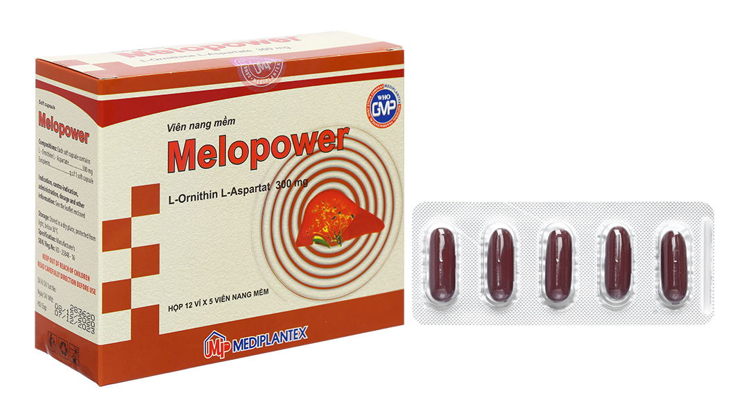 Melopower 300mg trị chứng tăng amoniac huyết (12 vỉ x 5 viên)