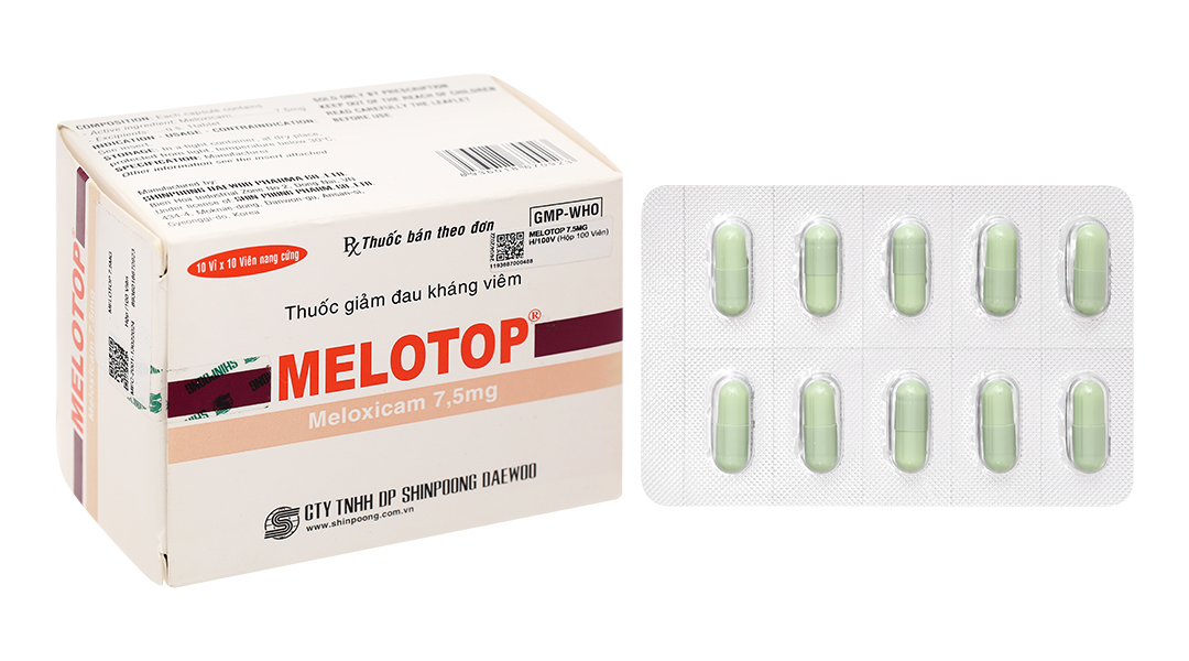 Melotop 7.5mg giảm đau, kháng viêm xương khớp (10 vỉ x 10 viên)