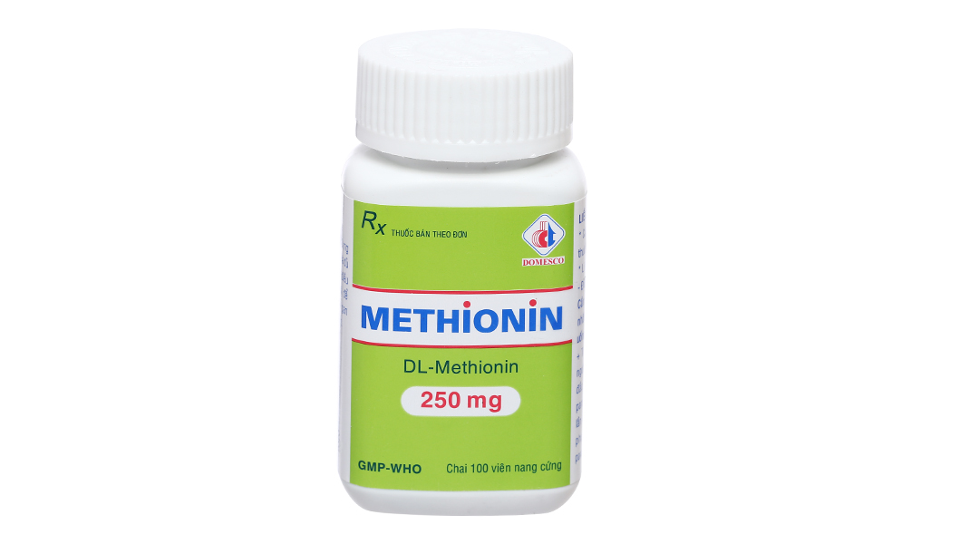 Methionin Domesco 250mg giải độc paracetamol lọ 100 viên