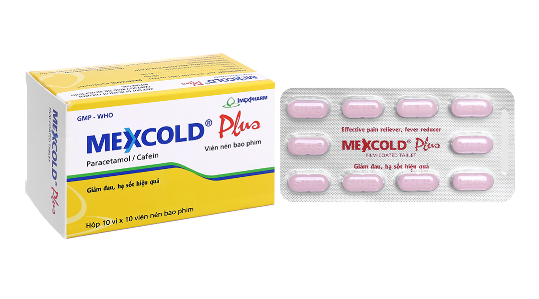 Mexcold Plus giảm đau, hạ sốt (10 vỉ x 10 viên)