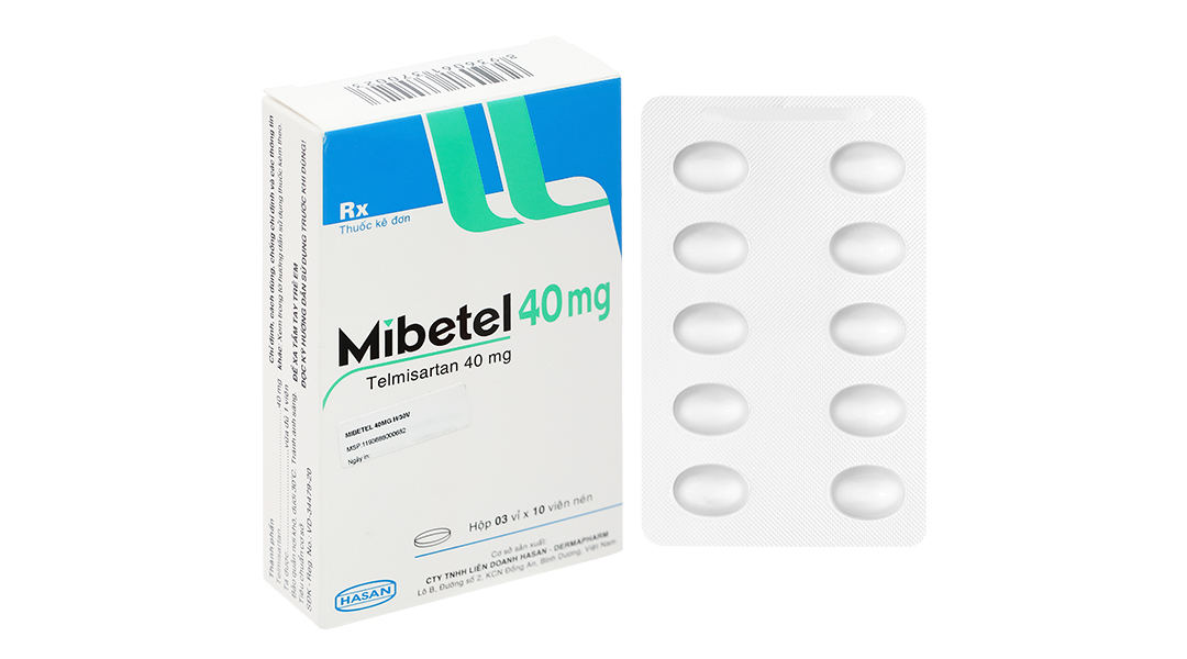 Mibetel 40mg trị tăng huyết áp (3 vỉ x 10 viên)