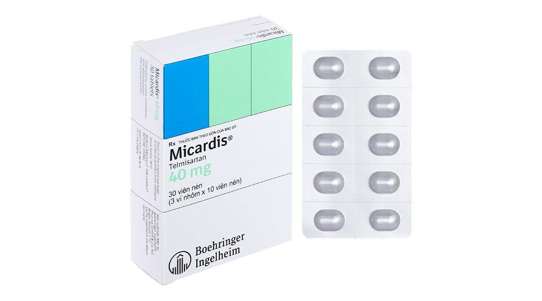 Micardis 40mg trị tăng huyết áp (3 vỉ x 10 viên)