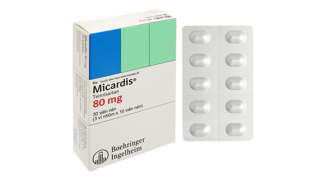 Micardis 80mg trị tăng huyết áp (3 vỉ x 10 viên)