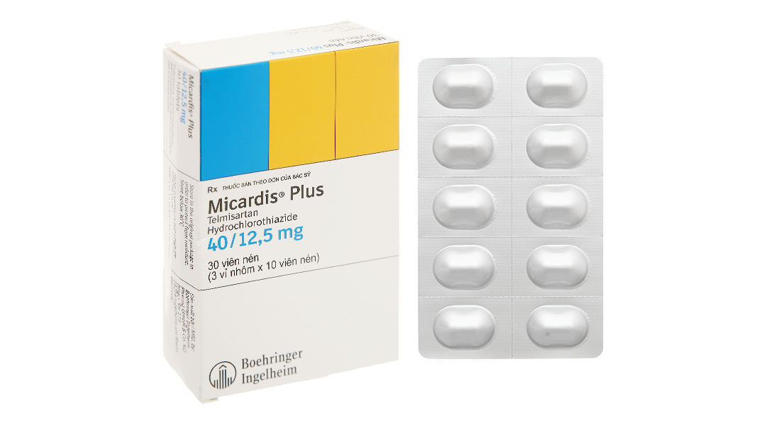 Micardis Plus 40/12.5mg trị tăng huyết áp (3 vỉ x 10 viên)