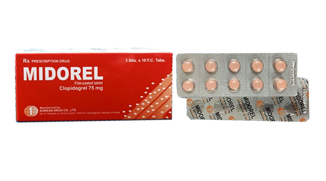 Midorel 75mg ngừa xơ vữa động mạch (3 vỉ x 10 viên)