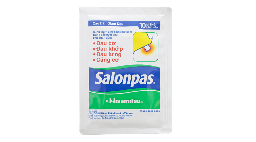 Cao dán Salonpas giảm đau, kháng viêm gói 10 miếng