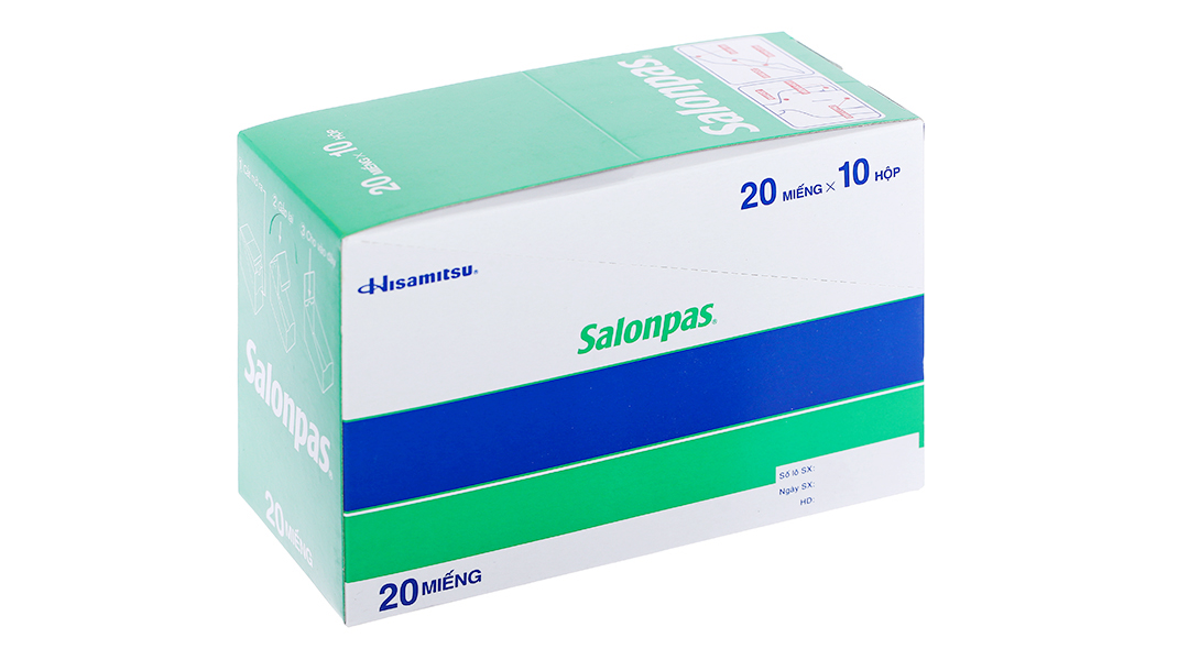 Cao dán Salonpas giảm đau, kháng viêm cơ xương hộp 20 miếng