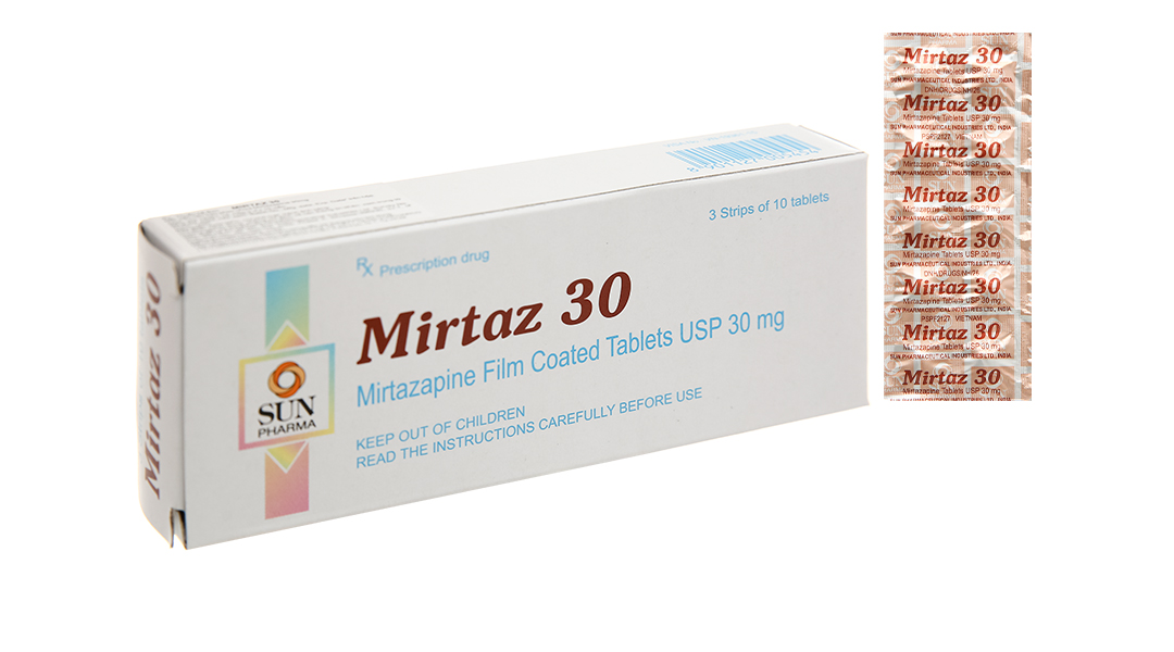 Mirtaz 30 trị trầm cảm (3 vỉ x 10 viên)