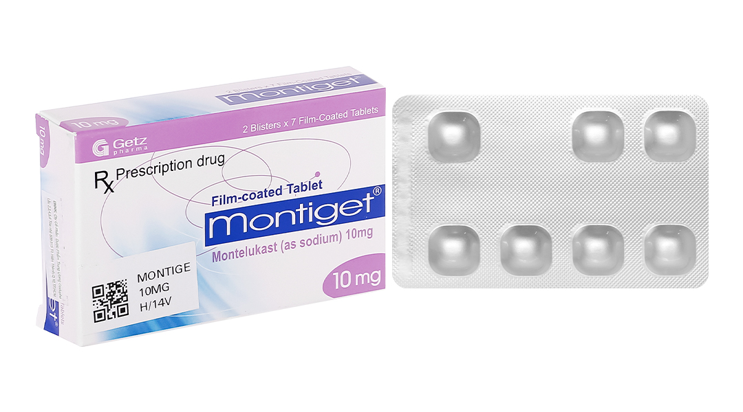 Montiget 10mg trị hen suyễn (2 vỉ x 7 viên)