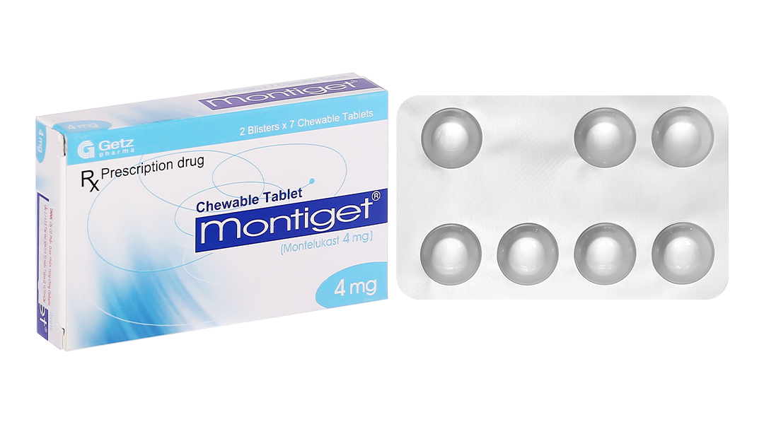 Montiget 4mg trị hen suyễn (2 vỉ x 7 viên)