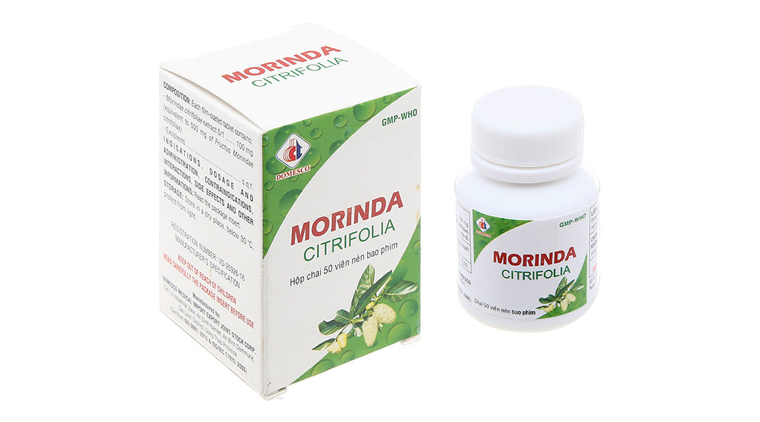 Morinda Citrifolia 100mg trị đau nhức, sưng khớp chai 50 viên