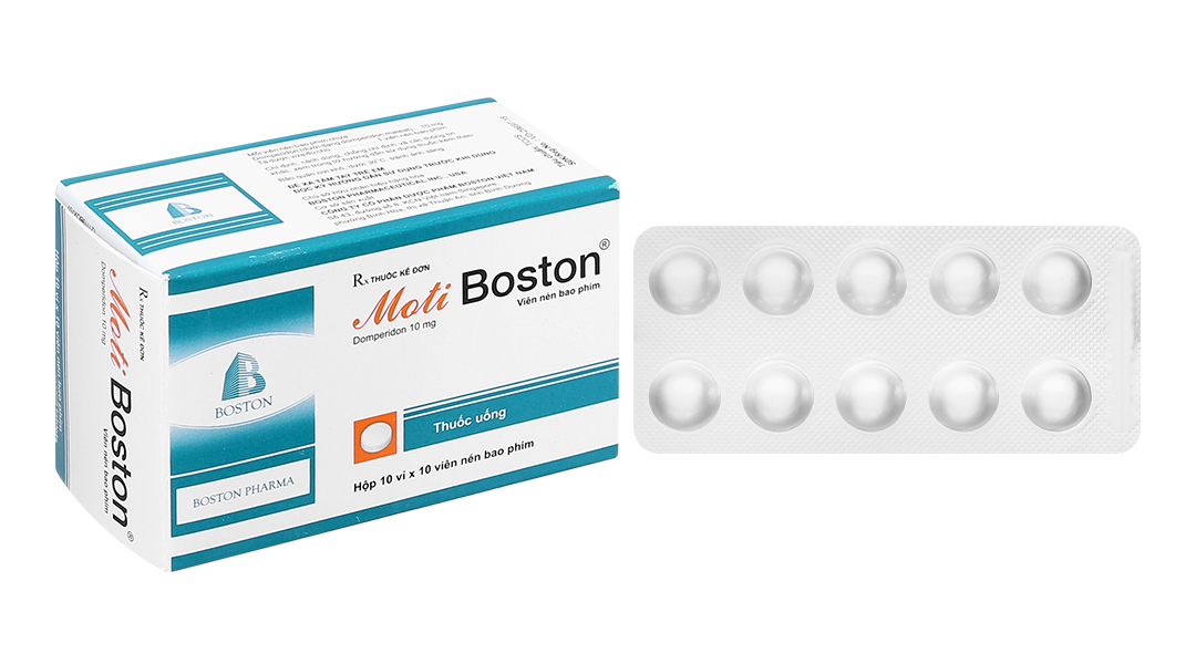 MotiBoston 10mg trị triệu chứng nôn và buồn nôn (10 vỉ x 10 viên)