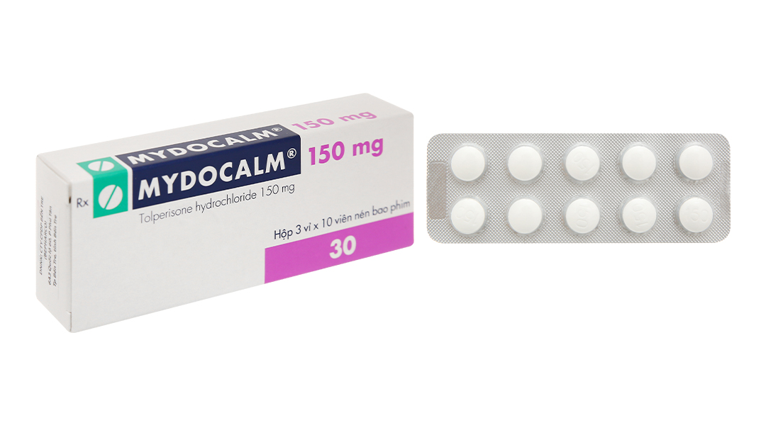 Mydocalm 150mg giãn cơ, trị co cứng cơ (3 vỉ x 10 viên)