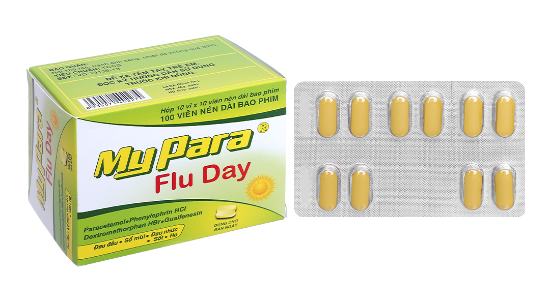 MyPara Flu Day trị cảm cúm (10 vỉ x 10 viên)