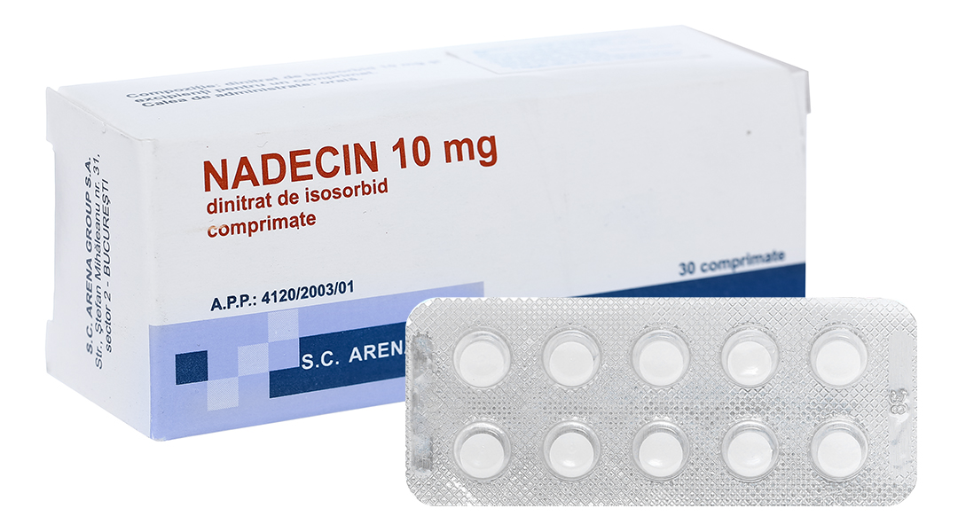 Nadecin 10mg trị đau thắt ngực (3 vỉ x 10 viên)