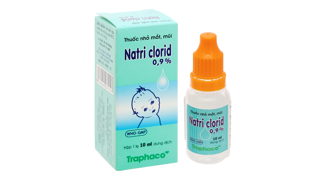 Dung dịch Natri Clorid Traphaco 0,9% vệ sinh mắt, mũi lọ 10ml