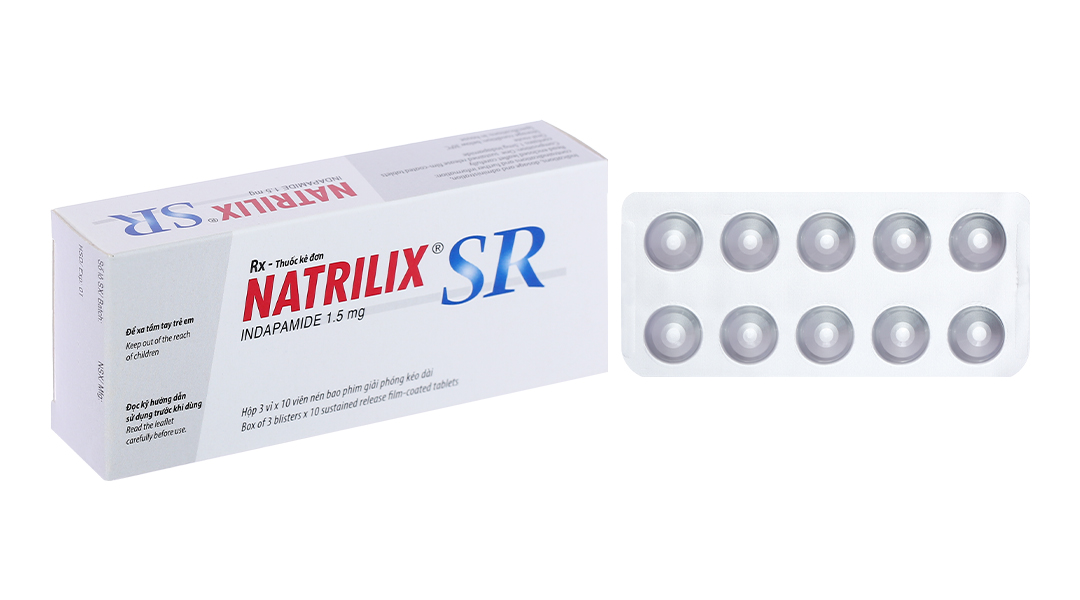 Natrilix SR 1.5mg trị tăng huyết áp (3 vỉ x 10 viên)