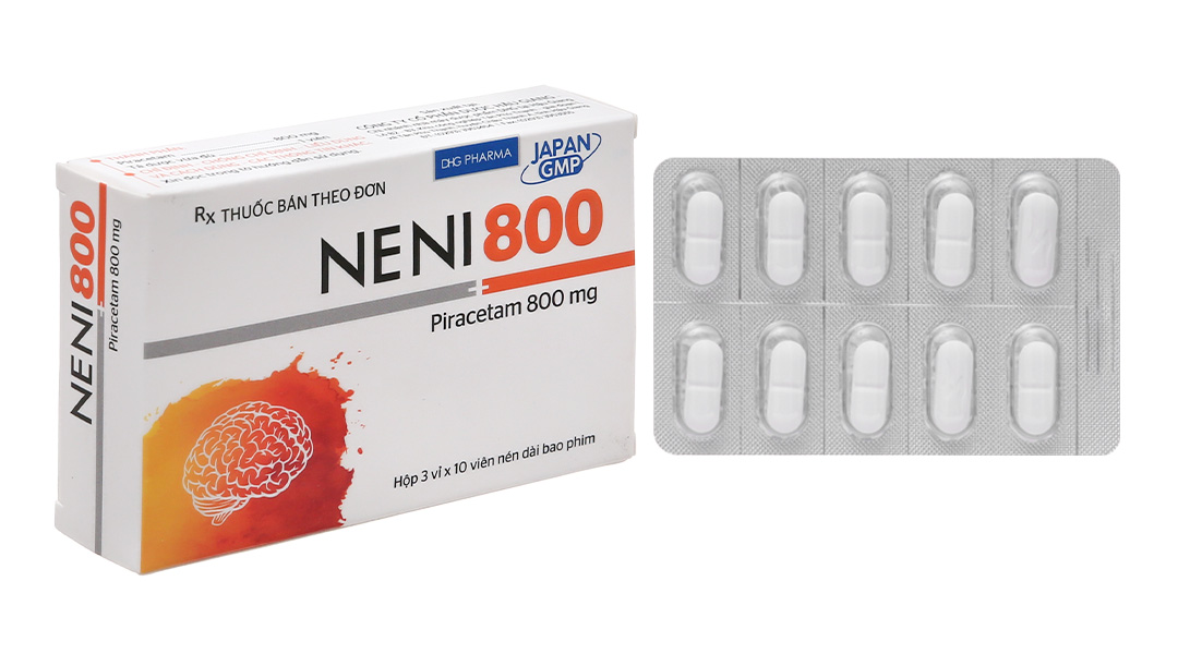 Neni 800mg trị chóng mặt, giật rung cơ (3 vỉ x 10 viên)