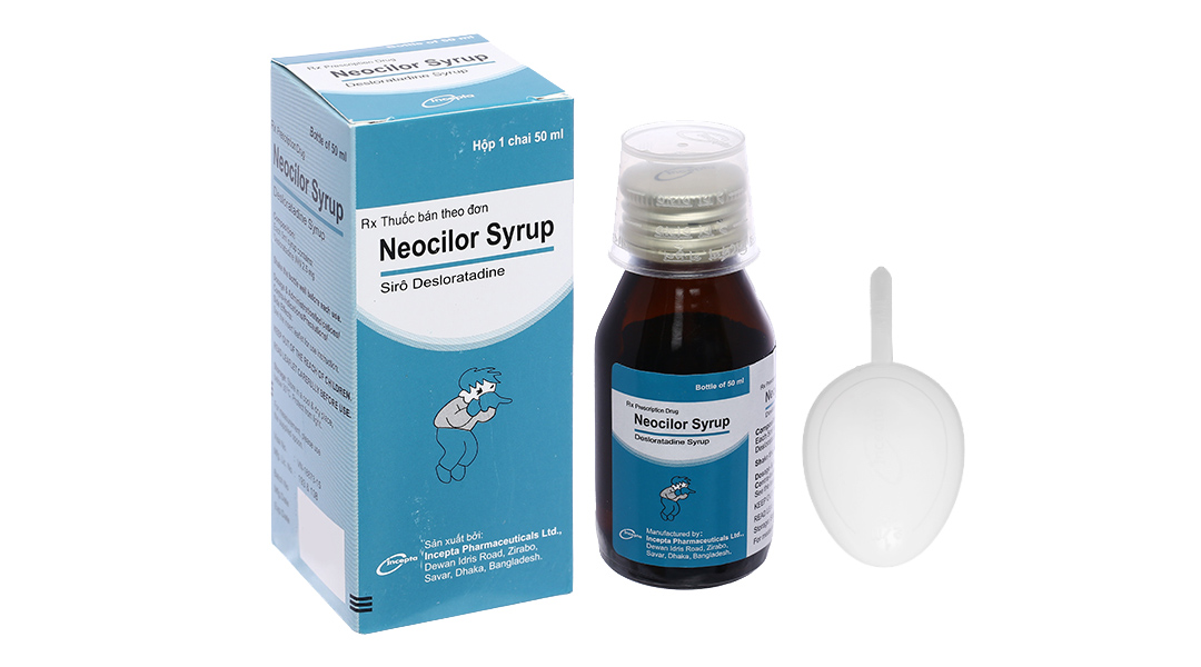 Siro Neocilor trị viêm mũi dị ứng, mày đay chai 50ml