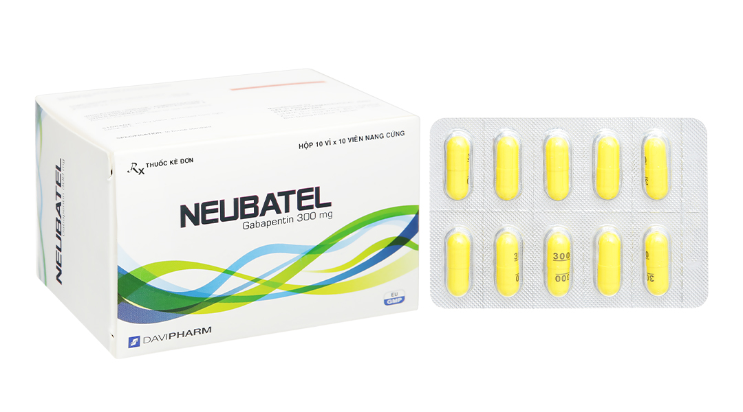 Neubatel 300mg trị động kinh, đau dây thần kinh (10 vỉ x 10 viên)