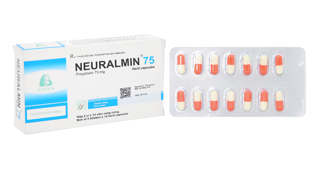 Neuralmin 75 điều trị động kinh, rối loạn lo âu (2 vỉ x 14 viên)