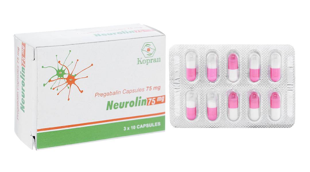 Neurolin 75mg trị động kinh, đau dây thần kinh (3 vỉ x 10 viên)