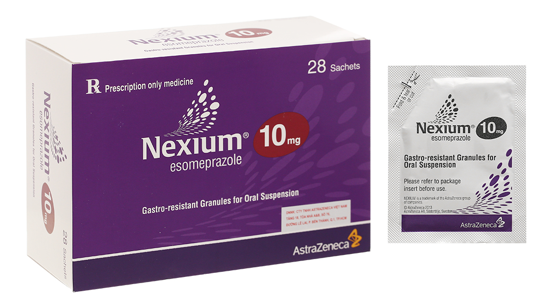 Cốm pha hỗn dịch uống Nexium 10mg trị trào ngược dạ dày, thực quản (28 gói x 3043mg)