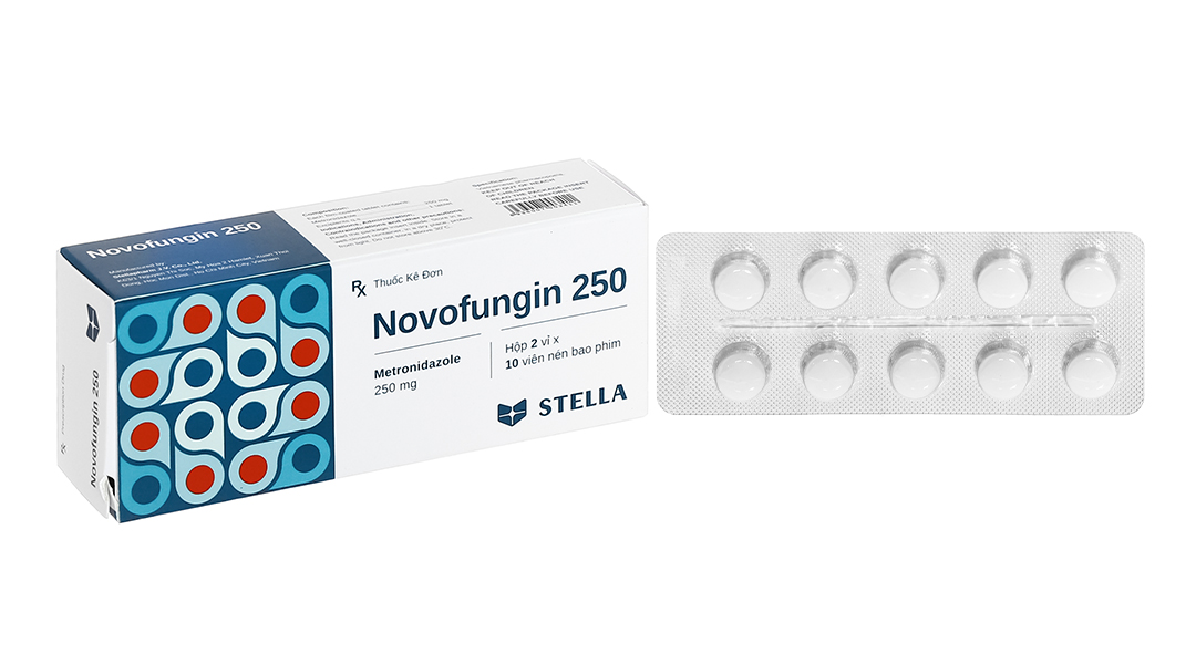 Novofungin 250 trị nhiễm khuẩn (2 vỉ x 10 viên)