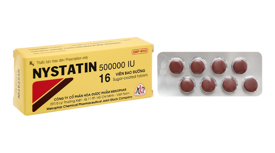 Nystatin 500000IU trị nhiễm nấm (2 vỉ x 8 viên)