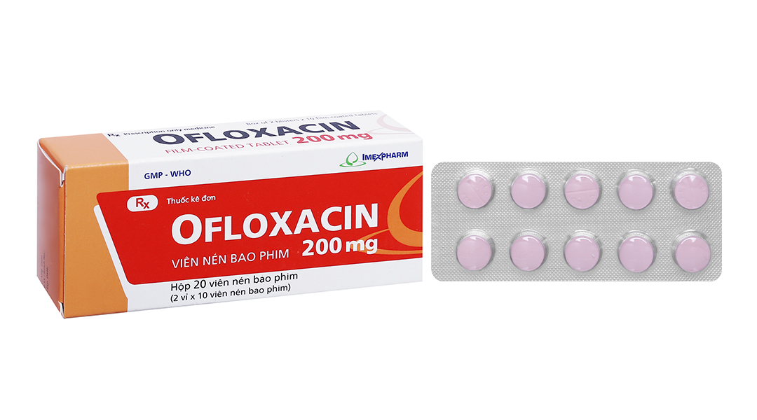 Ofloxacin Imexpharm 200mg trị nhiễm khuẩn (2 vỉ x 10 viên)