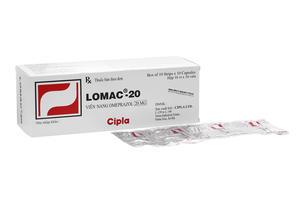 Lomac-20 trị trào ngược dạ dày, thực quản (10 vỉ x 10 viên)