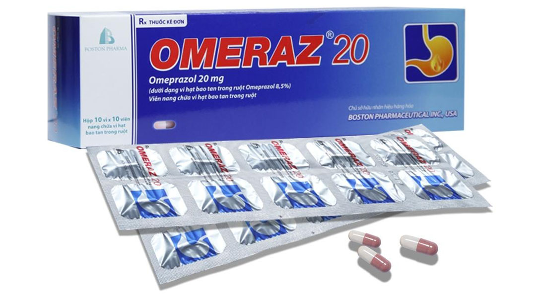 Omeraz 20 trị trào ngược dạ dày, thực quản (10 vỉ x 10 viên)