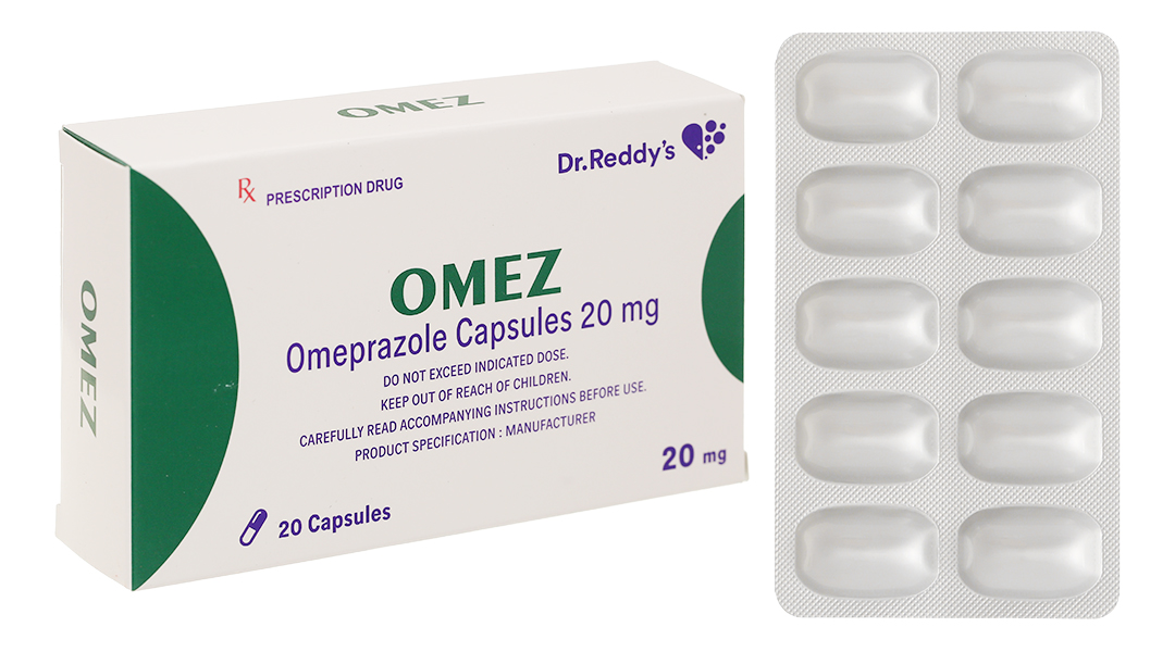 Omez 20mg trị trào ngược dạ dày, thực quản (2 vỉ x 10 viên)