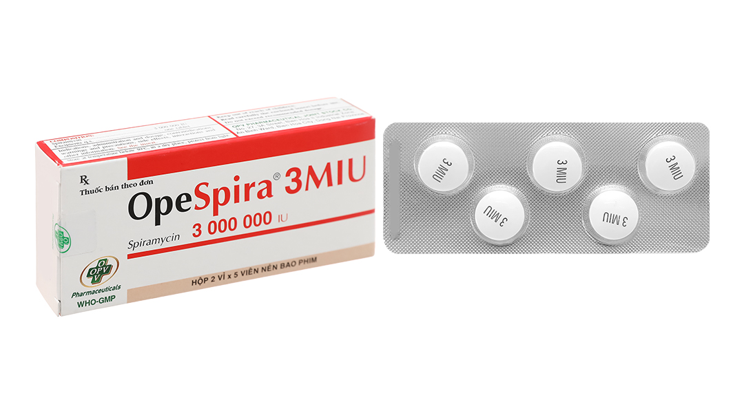 OpeSpira 3MIU trị nhiễm khuẩn (2 vỉ x 5 viên)