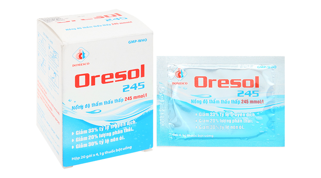 Oresol 245 DMC bổ sung nước và muối khoáng cho cơ thể hộp 20 gói