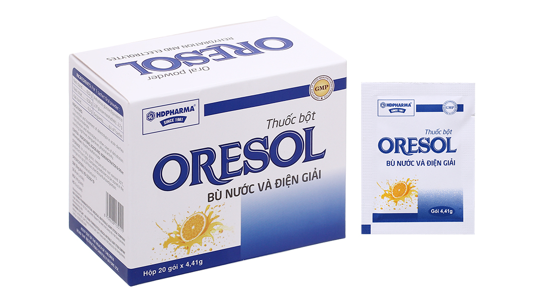 Thuốc bột Oresol HD Pharma bù nước và điện giải (20 gói x 4.41g)