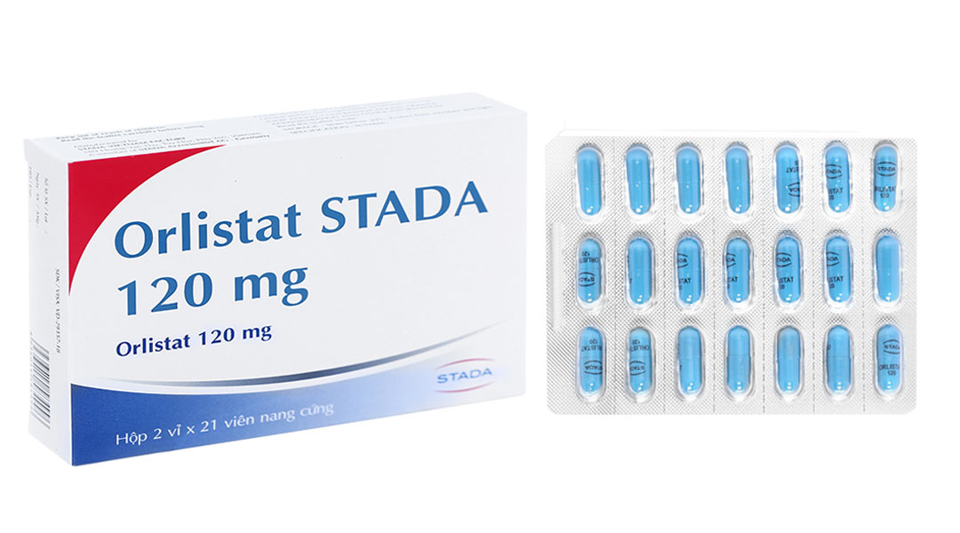 Orlistat Stada 120mg kiểm soát cân nặng, hỗ trợ trị béo phì (2 vỉ x 21 viên)