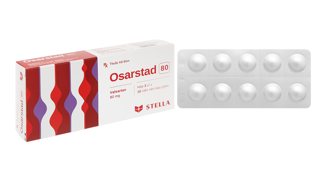 Osarstad 80 trị tăng huyết áp, suy tim (3 vỉ x 10 viên)