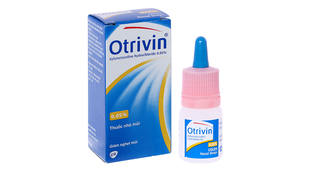 Thuốc nhỏ mũi Otrivin 0.05% giảm nghẹt mũi, sung huyết mũi chai 10ml