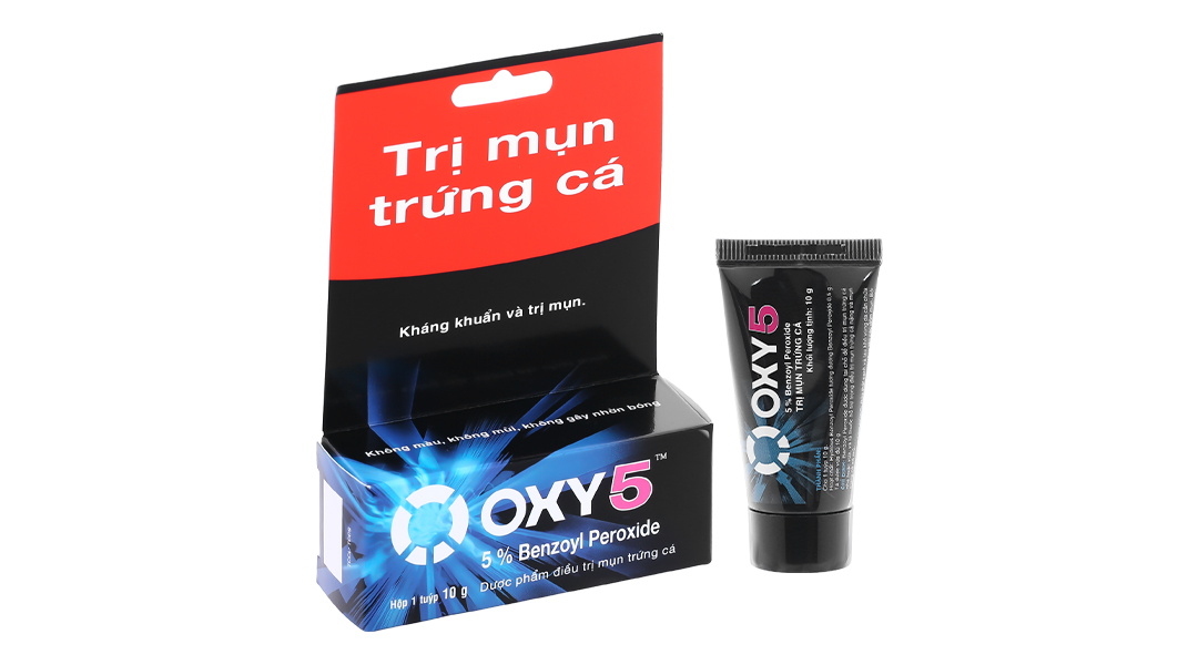 Kem Oxy 5 hỗ trợ điều trị mụn bọc, mụn trứng cá tuýp 10g