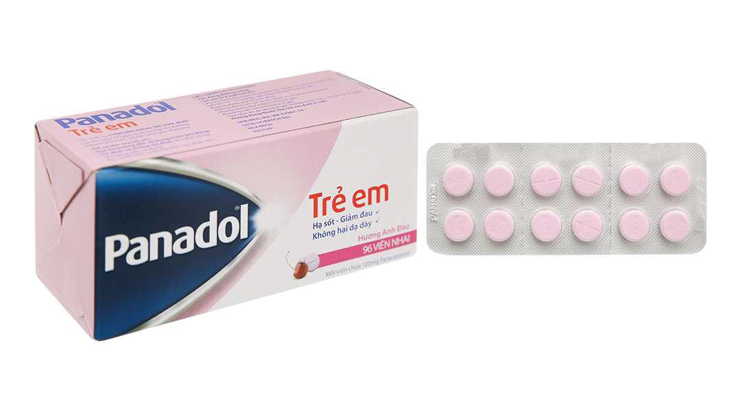 Viên nhai Panadol Trẻ Em 120mg giảm đau, hạ sốt (8 vỉ x 12 viên)