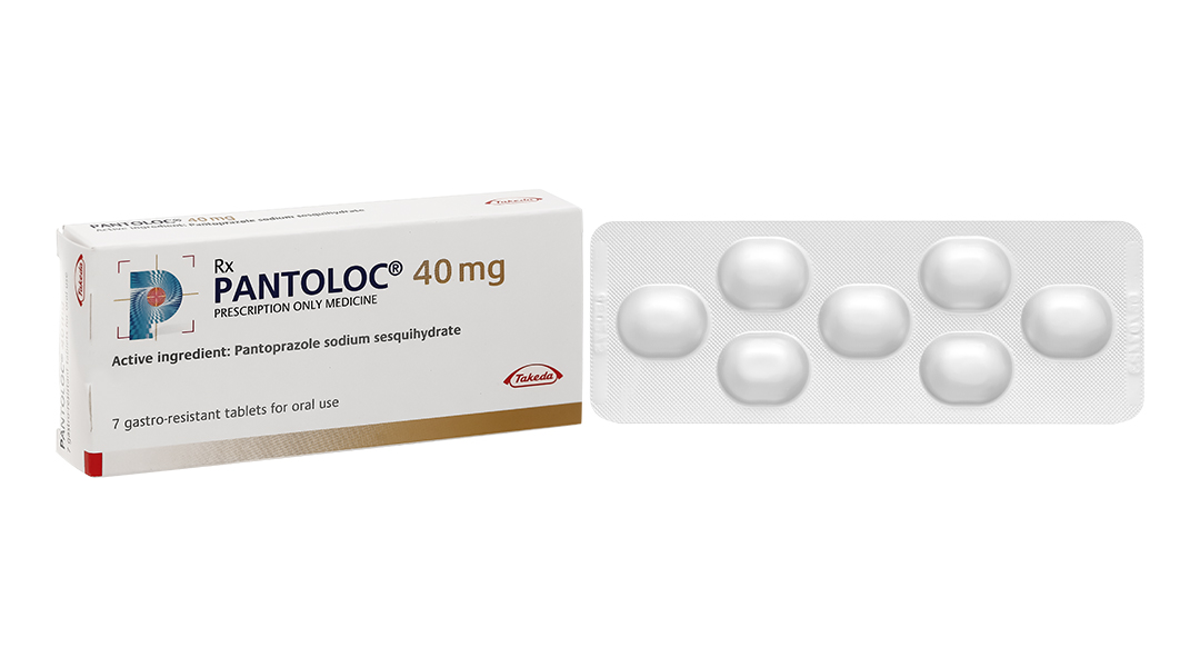 Pantoloc 40mg trị trào ngược dạ dày, thực quản (1 vỉ x 7 viên)