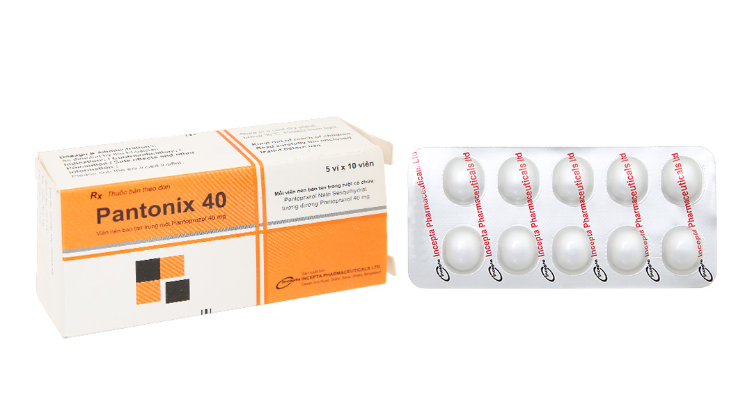 Pantonix 40 trị trào ngược dạ dày, viêm loét dạ dày (5 vỉ x 10 viên)