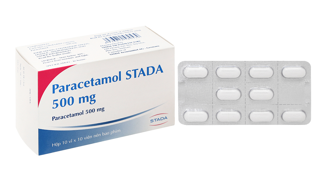 Paracetamol Stada 500mg giảm đau, hạ sốt (10 vỉ x 10 viên)