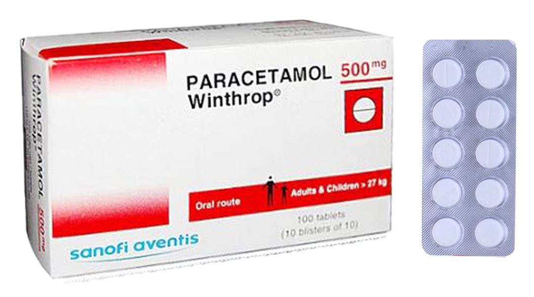 Paracetamol Winthrop 500mg giảm đau, hạ sốt (10 vỉ x 10 viên)