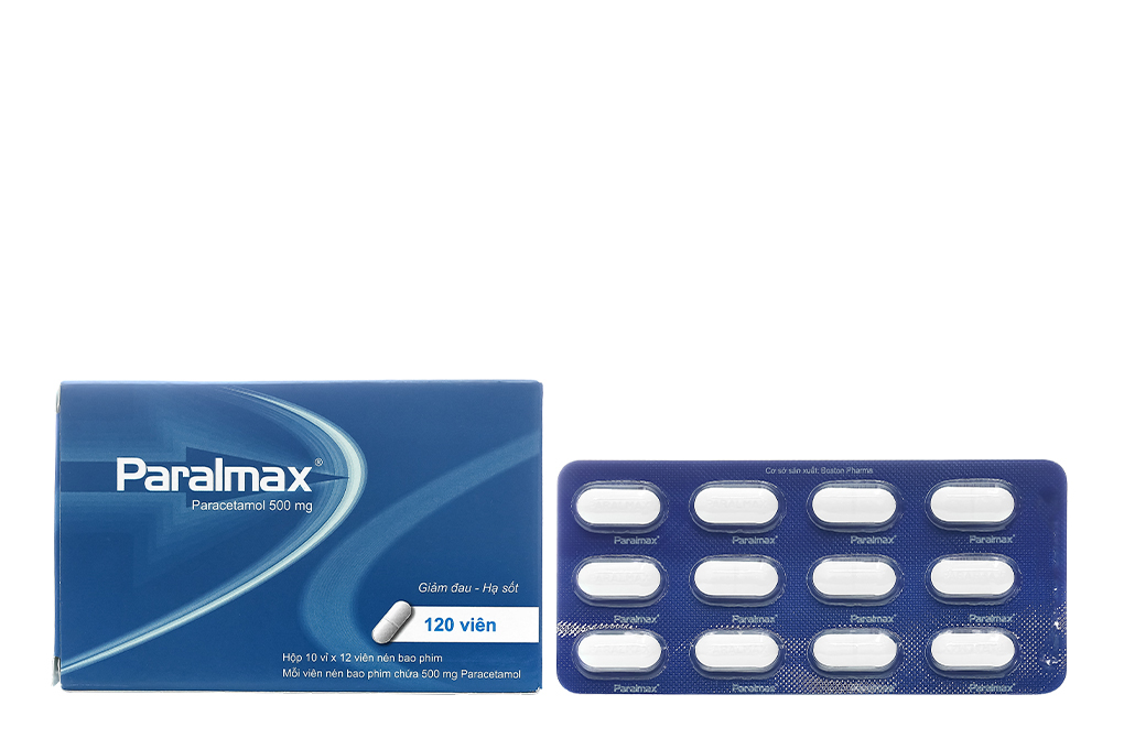 Paralmax 500mg giảm đau, hạ sốt (10 vỉ x 12 viên)