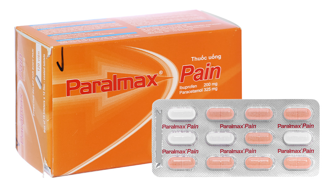 Paralmax Pain trị cơn đau nhẹ đến trung bình (10 vỉ x 12 viên)