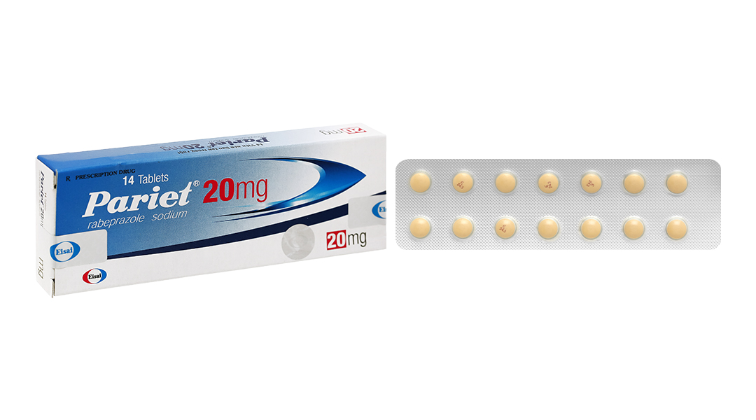 Pariet 20mg trị trào ngược dạ dày, thực quản (1 vỉ x 14 viên)